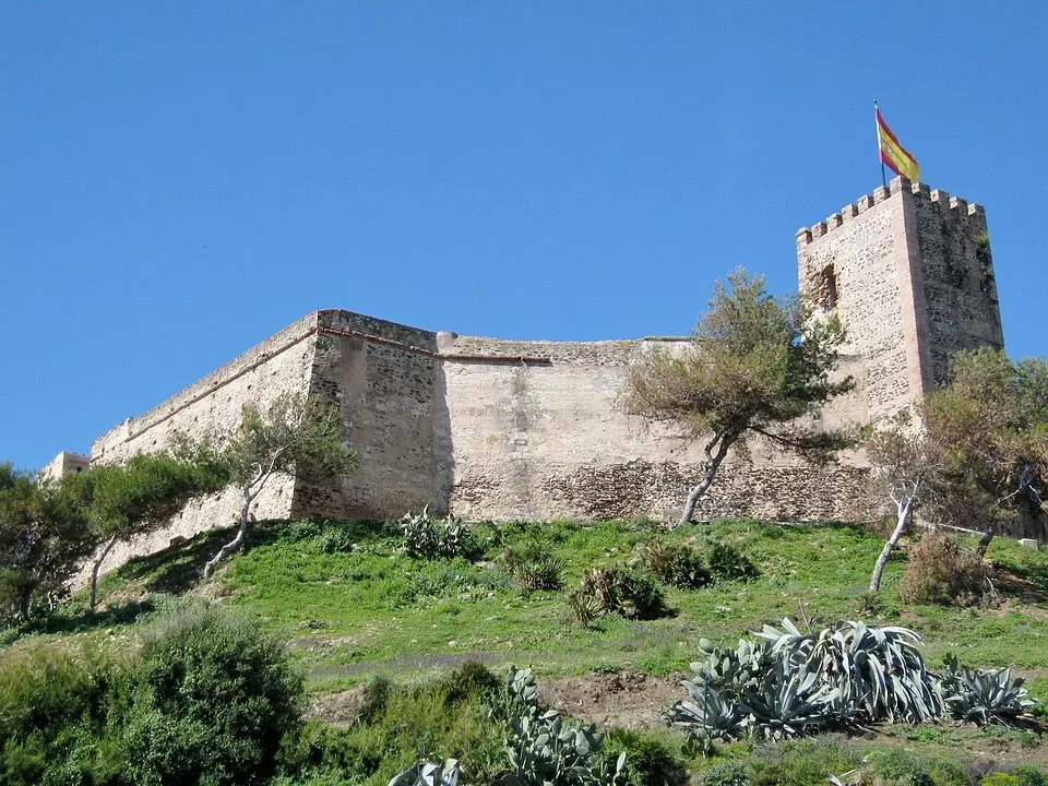 Sohail Castle fortress on a green hill above Fuengirola