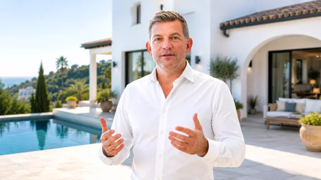 Jakob presenting the five2one concept beside a pool, video thumbnail